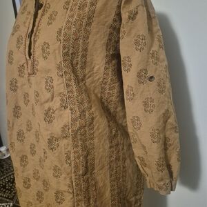 Indian Block Print Earthy Vintage Med Womens Tunic Hippie